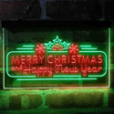ADVPRO Merry Christmas & Happy New Year Pine Cone Dual Color LED Neon Sign st6-i4156 - Green & Red
