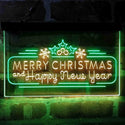 ADVPRO Merry Christmas & Happy New Year Pine Cone Dual Color LED Neon Sign st6-i4156 - Green & Yellow