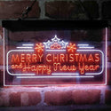ADVPRO Merry Christmas & Happy New Year Pine Cone Dual Color LED Neon Sign st6-i4156 - White & Orange