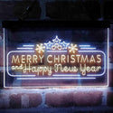 ADVPRO Merry Christmas & Happy New Year Pine Cone Dual Color LED Neon Sign st6-i4156 - White & Yellow