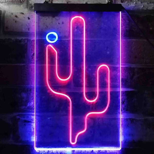 ADVPRO Cactus Western Cowboys Texas Bar  Dual Color LED Neon Sign st6-j0090 - Blue & Red