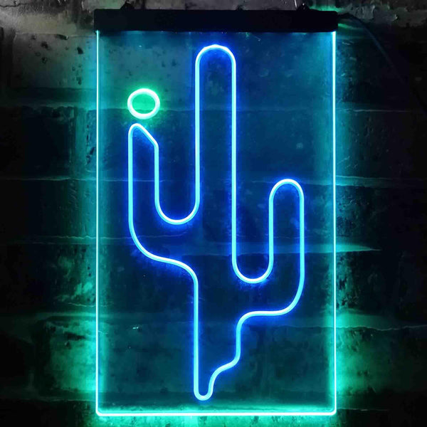 ADVPRO Cactus Western Cowboys Texas Bar  Dual Color LED Neon Sign st6-j0090 - Green & Blue