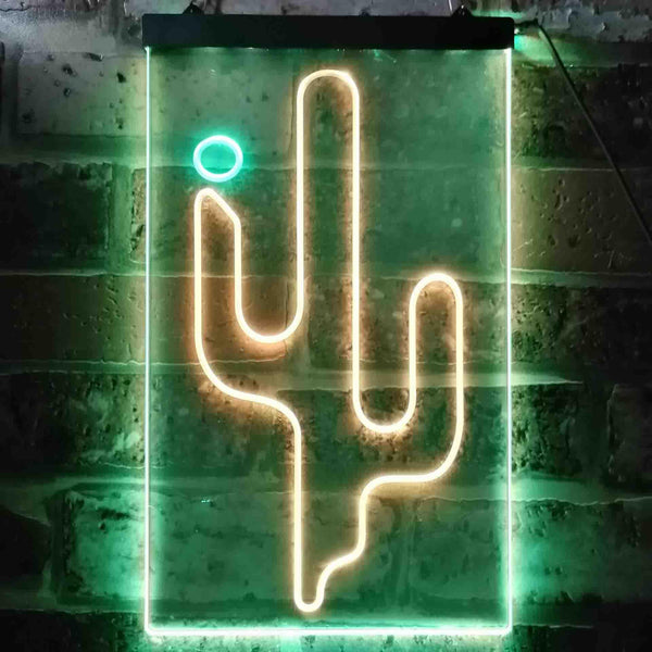 ADVPRO Cactus Western Cowboys Texas Bar  Dual Color LED Neon Sign st6-j0090 - Green & Yellow