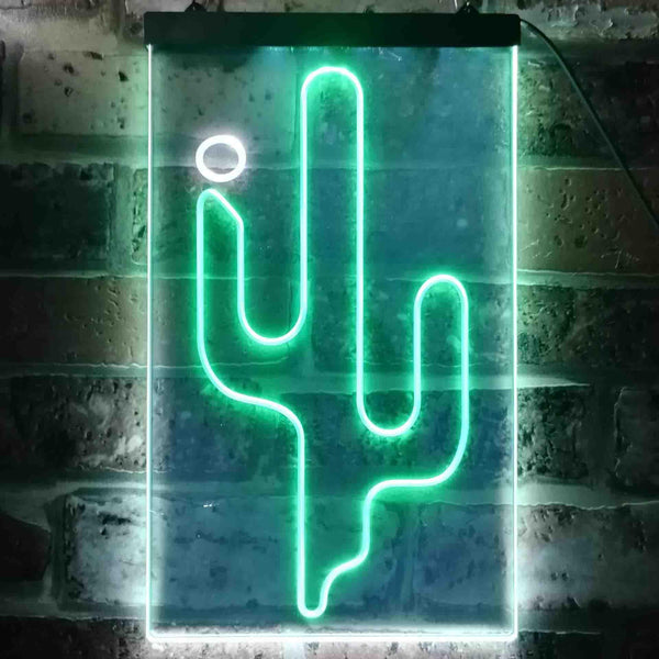 ADVPRO Cactus Western Cowboys Texas Bar  Dual Color LED Neon Sign st6-j0090 - White & Green