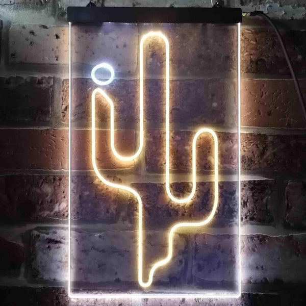 ADVPRO Cactus Western Cowboys Texas Bar  Dual Color LED Neon Sign st6-j0090 - White & Yellow