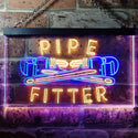 ADVPRO Pipe Fitter Tools Man Cave Gifts Dual Color LED Neon Sign st6-j0097 - Blue & Yellow