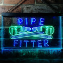 ADVPRO Pipe Fitter Tools Man Cave Gifts Dual Color LED Neon Sign st6-j0097 - Green & Blue