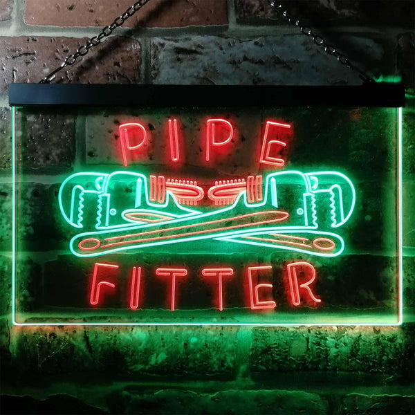ADVPRO Pipe Fitter Tools Man Cave Gifts Dual Color LED Neon Sign st6-j0097 - Green & Red