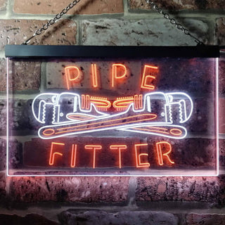 ADVPRO Pipe Fitter Tools Man Cave Gifts Dual Color LED Neon Sign st6-j0097 - White & Orange