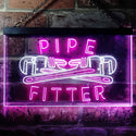 ADVPRO Pipe Fitter Tools Man Cave Gifts Dual Color LED Neon Sign st6-j0097 - White & Purple