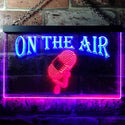 ADVPRO On The Air Microphone Recording Dual Color LED Neon Sign st6-j0102 - Blue & Red