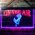 ADVPRO On The Air Microphone Recording Dual Color LED Neon Sign st6-j0102 - Red & Blue
