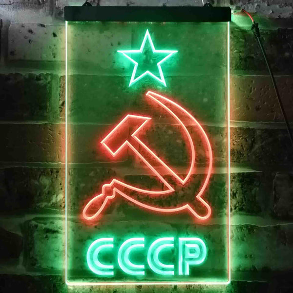 ADVPRO CCCP USSR Russian Communist  Dual Color LED Neon Sign st6-j0323 - Green & Red