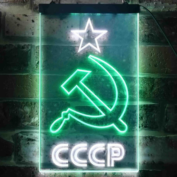 ADVPRO CCCP USSR Russian Communist  Dual Color LED Neon Sign st6-j0323 - White & Green