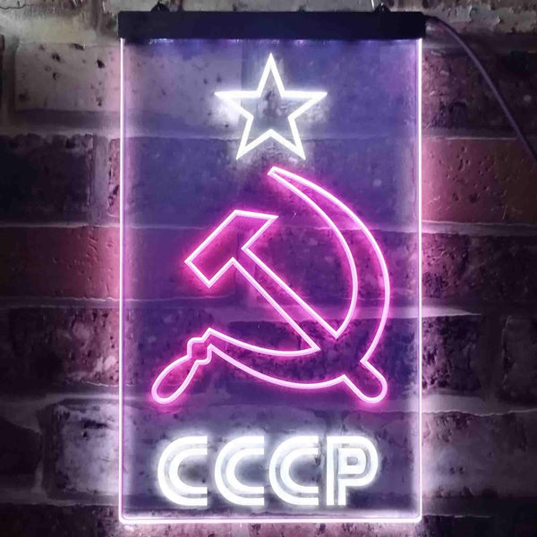 ADVPRO CCCP USSR Russian Communist  Dual Color LED Neon Sign st6-j0323 - White & Purple