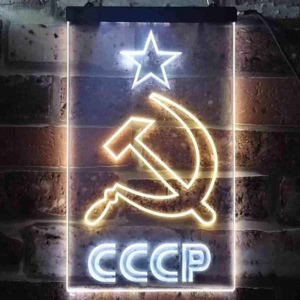 ADVPRO CCCP USSR Russian Communist  Dual Color LED Neon Sign st6-j0323 - White & Yellow