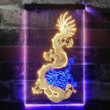ADVPRO Chinese Dragon Tattoo Decoration  Dual Color LED Neon Sign st6-j0340 - Blue & Yellow