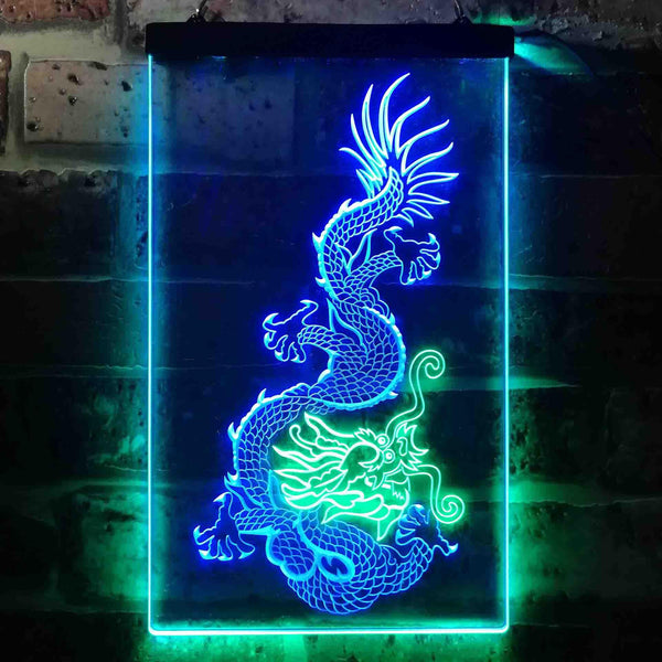 ADVPRO Chinese Dragon Tattoo Decoration  Dual Color LED Neon Sign st6-j0340 - Green & Blue