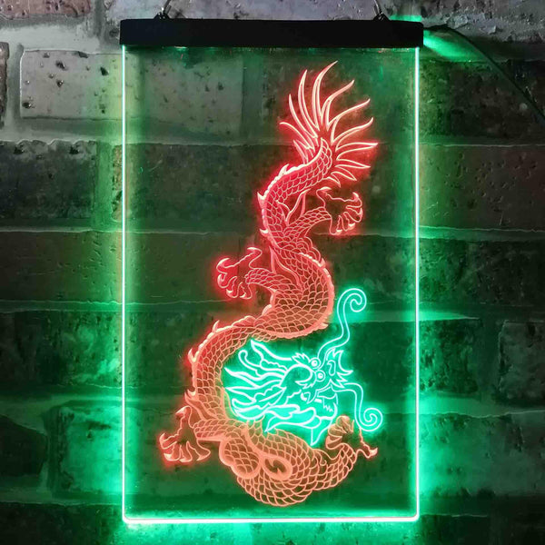 ADVPRO Chinese Dragon Tattoo Decoration  Dual Color LED Neon Sign st6-j0340 - Green & Red