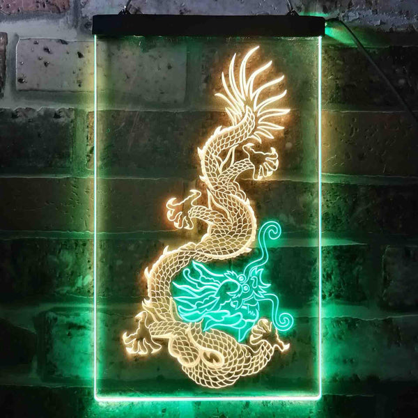 ADVPRO Chinese Dragon Tattoo Decoration  Dual Color LED Neon Sign st6-j0340 - Green & Yellow