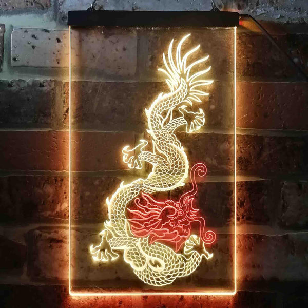 ADVPRO Chinese Dragon Tattoo Decoration  Dual Color LED Neon Sign st6-j0340 - Red & Yellow