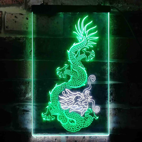 ADVPRO Chinese Dragon Tattoo Decoration  Dual Color LED Neon Sign st6-j0340 - White & Green