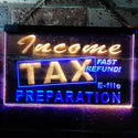 ADVPRO Income Tax Preparation Fast Refund E-File Dual Color LED Neon Sign st6-j0694 - Blue & Yellow
