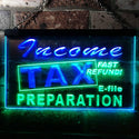 ADVPRO Income Tax Preparation Fast Refund E-File Dual Color LED Neon Sign st6-j0694 - Green & Blue