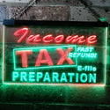 ADVPRO Income Tax Preparation Fast Refund E-File Dual Color LED Neon Sign st6-j0694 - Green & Red