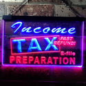 ADVPRO Income Tax Preparation Fast Refund E-File Dual Color LED Neon Sign st6-j0694 - Red & Blue