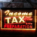 ADVPRO Income Tax Preparation Fast Refund E-File Dual Color LED Neon Sign st6-j0694 - Red & Yellow