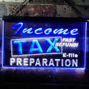 ADVPRO Income Tax Preparation Fast Refund E-File Dual Color LED Neon Sign st6-j0694 - White & Blue