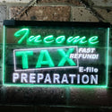 ADVPRO Income Tax Preparation Fast Refund E-File Dual Color LED Neon Sign st6-j0694 - White & Green