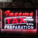 ADVPRO Income Tax Preparation Fast Refund E-File Dual Color LED Neon Sign st6-j0694 - White & Red