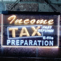 ADVPRO Income Tax Preparation Fast Refund E-File Dual Color LED Neon Sign st6-j0694 - White & Yellow