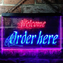 ADVPRO Welcome Order Here Shop Cashier Dual Color LED Neon Sign st6-j0695 - Blue & Red