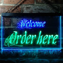 ADVPRO Welcome Order Here Shop Cashier Dual Color LED Neon Sign st6-j0695 - Green & Blue