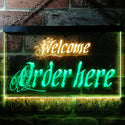 ADVPRO Welcome Order Here Shop Cashier Dual Color LED Neon Sign st6-j0695 - Green & Yellow