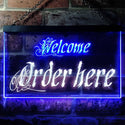 ADVPRO Welcome Order Here Shop Cashier Dual Color LED Neon Sign st6-j0695 - White & Blue