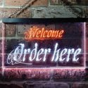 ADVPRO Welcome Order Here Shop Cashier Dual Color LED Neon Sign st6-j0695 - White & Orange
