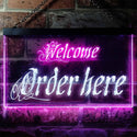ADVPRO Welcome Order Here Shop Cashier Dual Color LED Neon Sign st6-j0695 - White & Purple