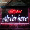 ADVPRO Welcome Order Here Shop Cashier Dual Color LED Neon Sign st6-j0695 - White & Red
