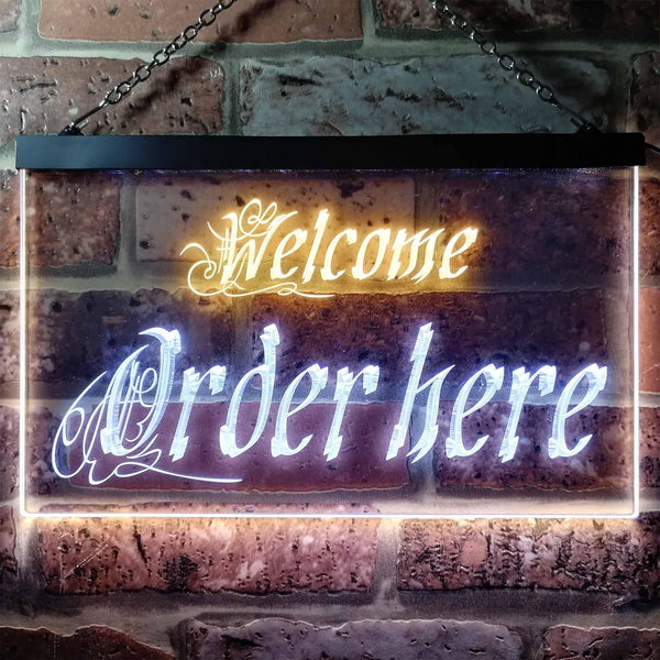ADVPRO Welcome Order Here Shop Cashier Dual Color LED Neon Sign st6-j0695 - White & Yellow