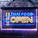 ADVPRO Open Thai Food Shop Restaurant Dual Color LED Neon Sign st6-j0705 - Blue & Yellow