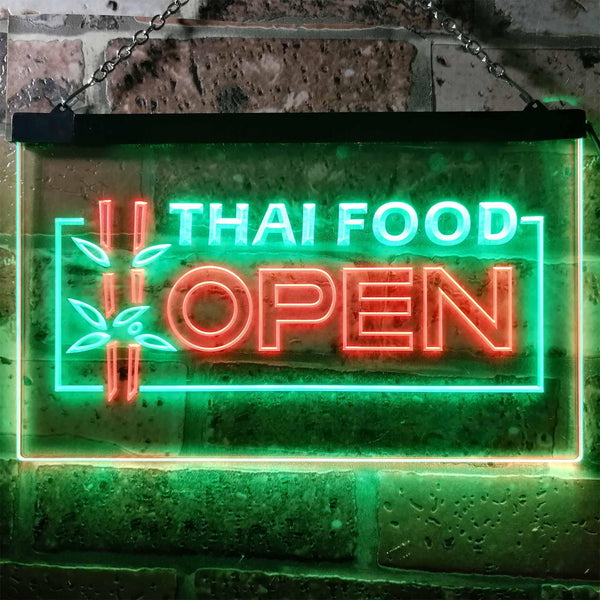 ADVPRO Open Thai Food Shop Restaurant Dual Color LED Neon Sign st6-j0705 - Green & Red