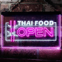 ADVPRO Open Thai Food Shop Restaurant Dual Color LED Neon Sign st6-j0705 - White & Purple