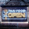 ADVPRO Open Thai Food Shop Restaurant Dual Color LED Neon Sign st6-j0705 - White & Yellow