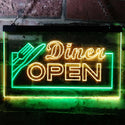 ADVPRO Diner Open Restaurant Cafe Bar Dual Color LED Neon Sign st6-j0718 - Green & Yellow