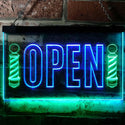 ADVPRO Barber Shop Open Pole Hair Cut Shop Dual Color LED Neon Sign st6-j0728 - Green & Blue