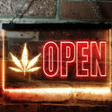 ADVPRO Open Marijuana Hemp Leaf High Life Dual Color LED Neon Sign st6-j0791 - Red & Yellow